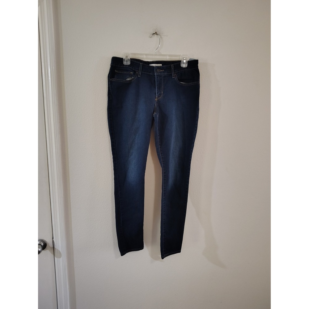 Levis 711 Skinny Jeans Dark Wash Blue Denim Mid Rise Size 32